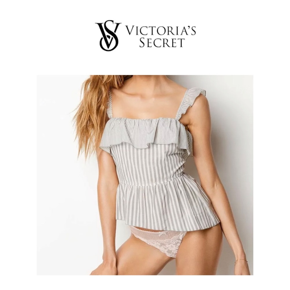 NEW!!! Victoria's Secret Stripe Ruffle Cami (NWT)
